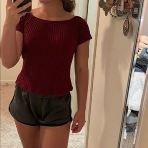 Cute maroon top